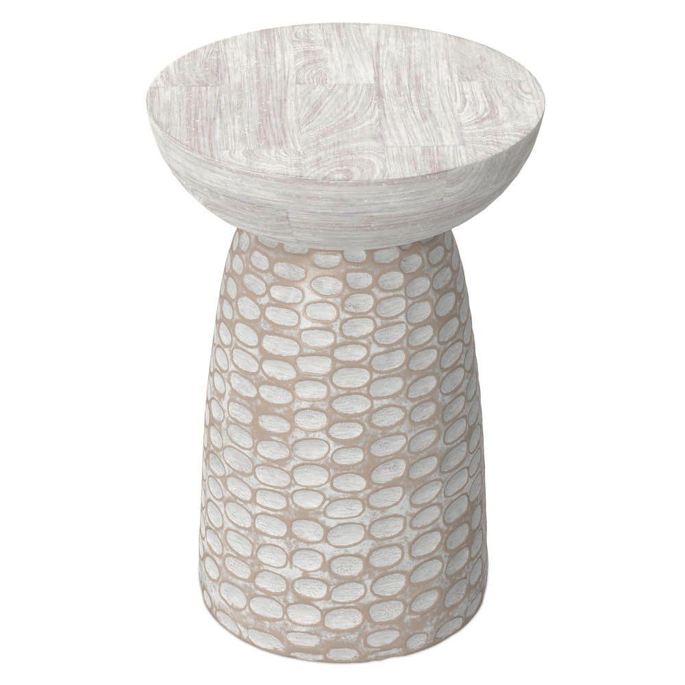 Dakota Fields Solid Mango Wood Contemporary Accent Table with Textured Finish, Fully Assembled