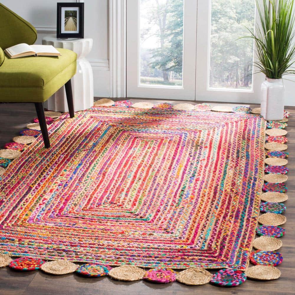SAFAVIEH Cape Cod Kyle Braided Area Rug, 2'3" x 4', Red/Multi