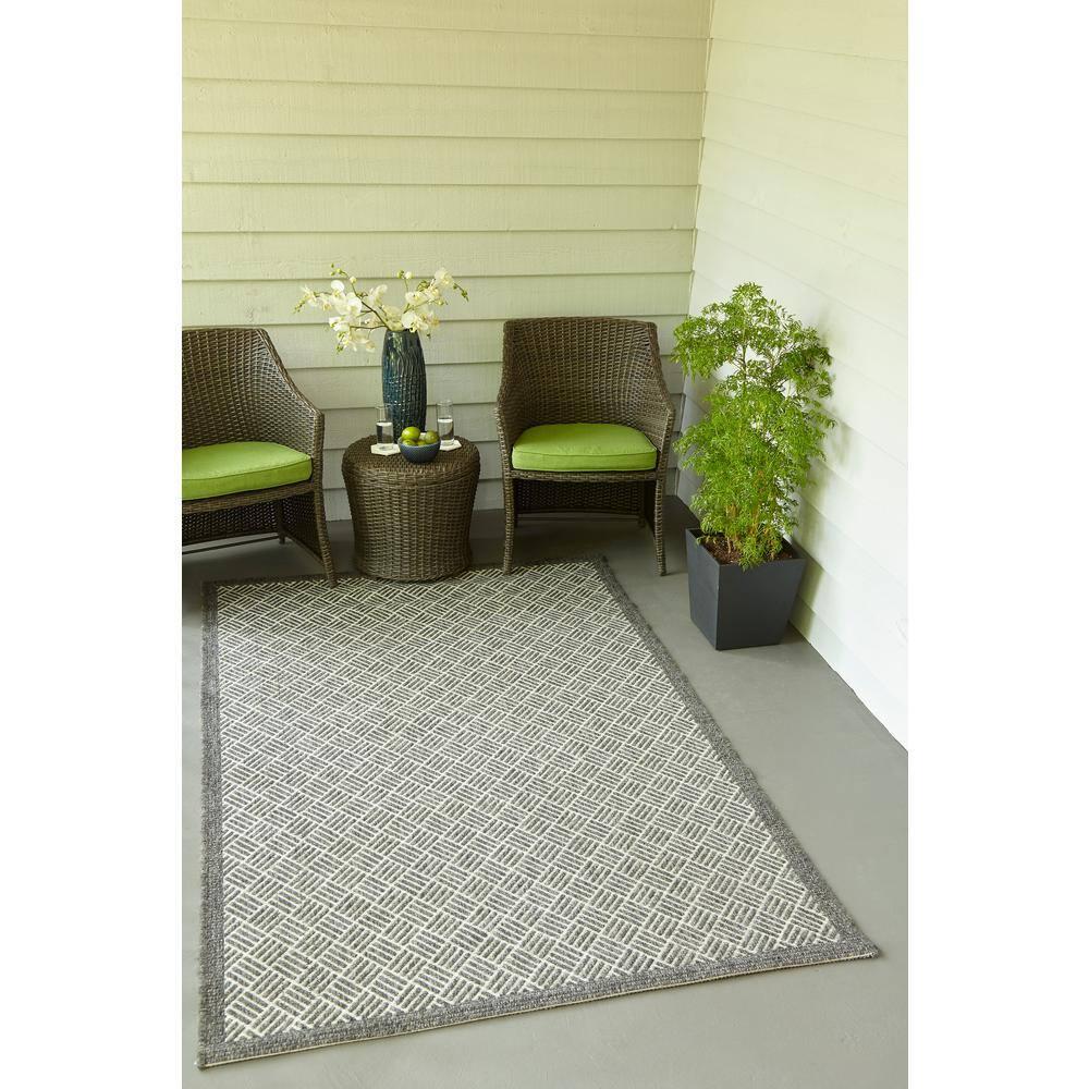 Como Charcoal 9 ft. 10 in. X 13 ft. 2 in. Indoor/Outdoor Area Rug