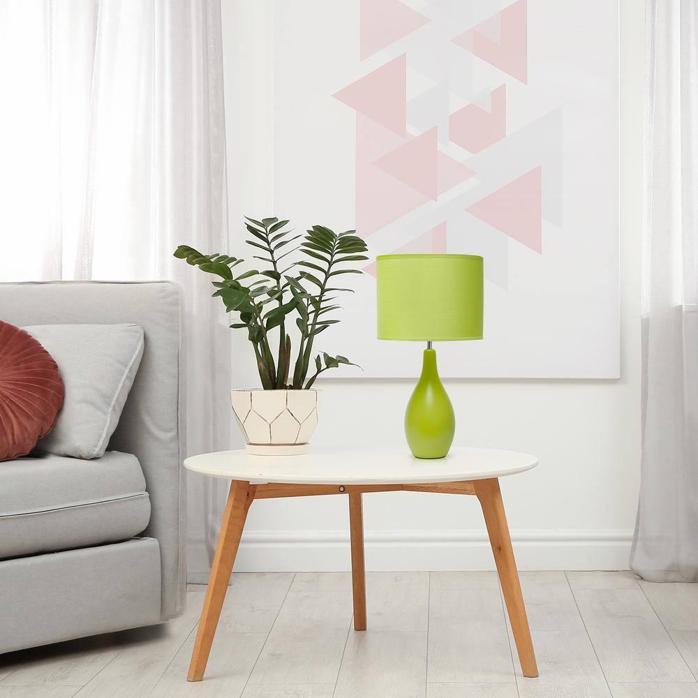 Simple Designs Oval Bowling Pin Base Ceramic Table Lamp