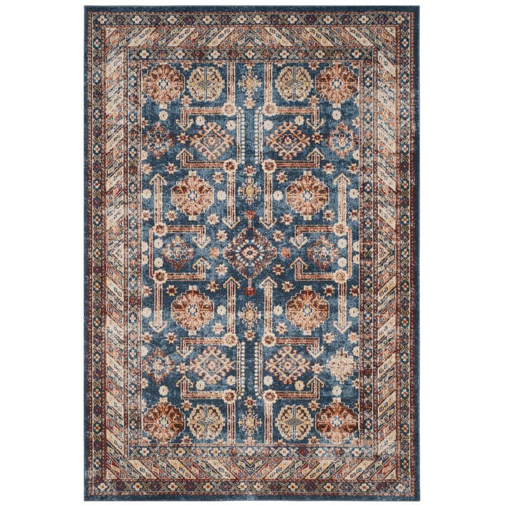 Bijar BIJ653 Power Loomed Indoor Area Rug - Royal/Ivory - 5'3"x7'6" - Safavieh