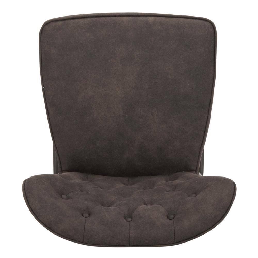 Ashby 26"H Mid-Century Modern Leather Tufted Swivel Counter Stool (Set of 2) - FOX1702 - Grey - Safavieh Couture
