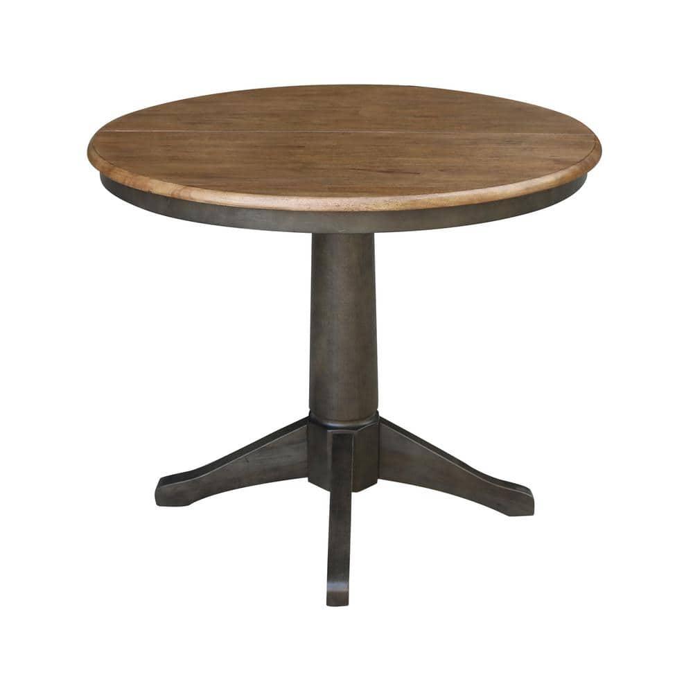 International Concepts 36" round top ped table with 12" leaf - 30.1"h - dining height