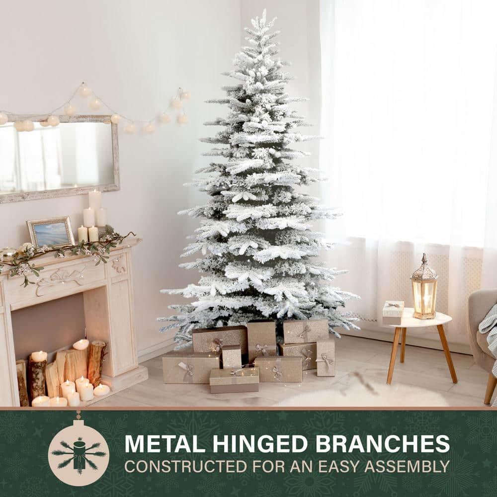 Fraser Hill Farm Unlit Snow Flocked Pine Valley Flocked Christmas Tree & Reviews | Wayfair