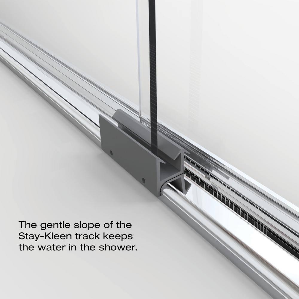 Classic 56" W x 57" H Bypass Frameless Tub Door