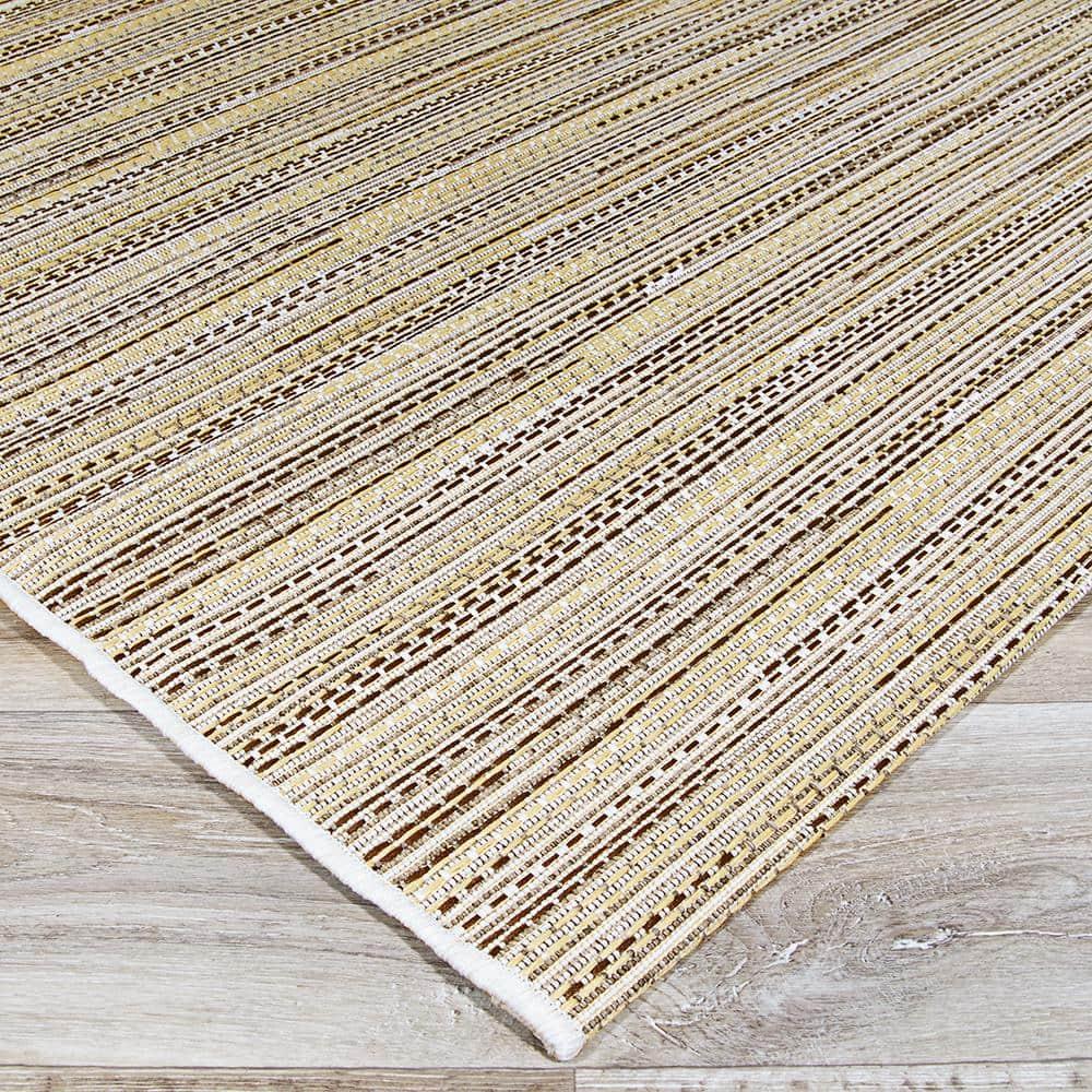 Couristan Monaco Larvotto Indoor / Outdoor Area Rug, Sand-Multi, 3'9" x 5'5"