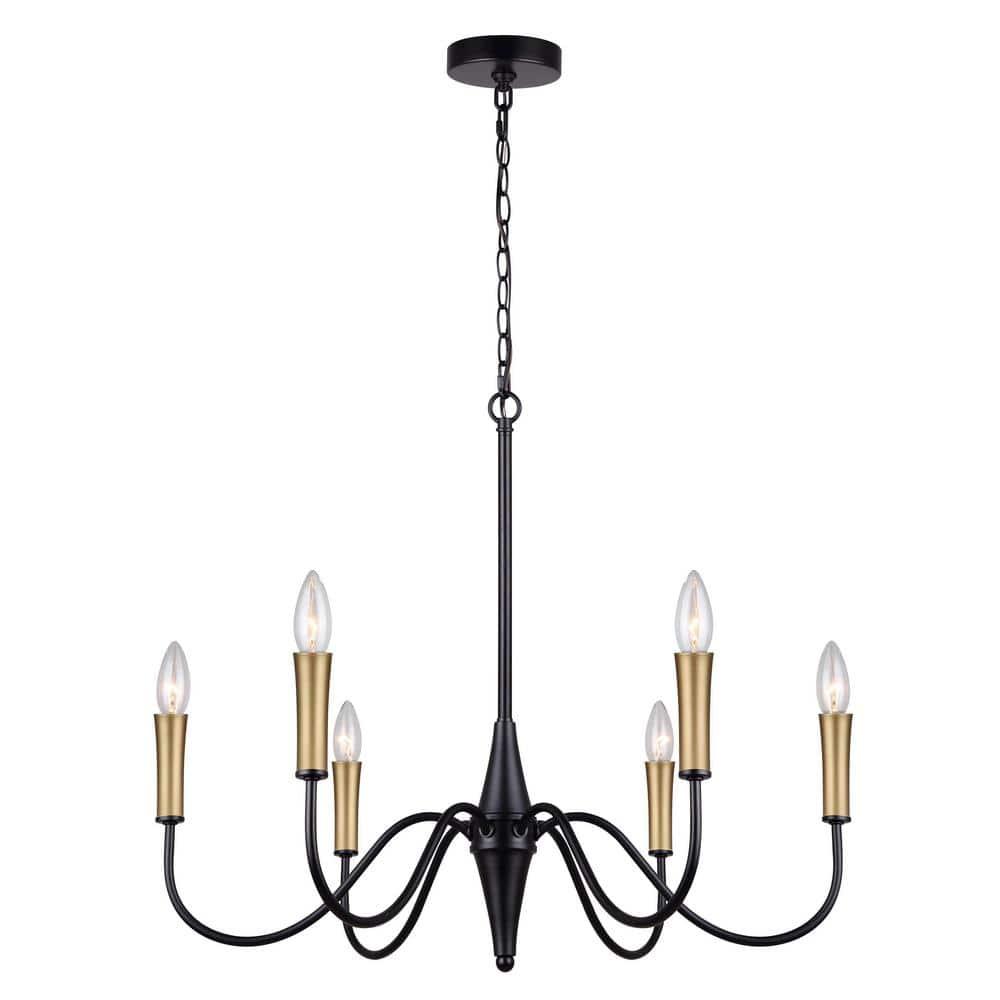 ICH1103A06BK-Canarm Inc-Brielle - 6 Light Chandelier-23.25 Inches Tall and 25.75 Inches Wide-Matte Black Finish