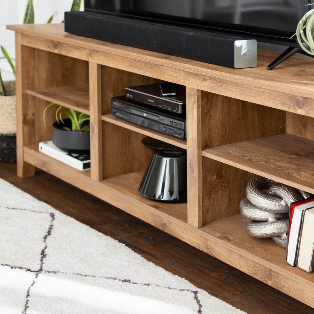 Barnwood 70" Rustic MDF TV Stand with Adjustable Shelves
