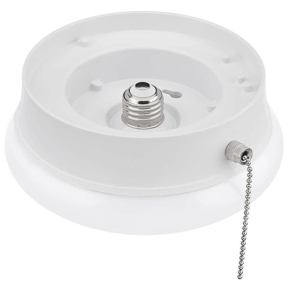 7 In. Bright White LED Ceiling Round Flushmount Easy Light with Pull Chain