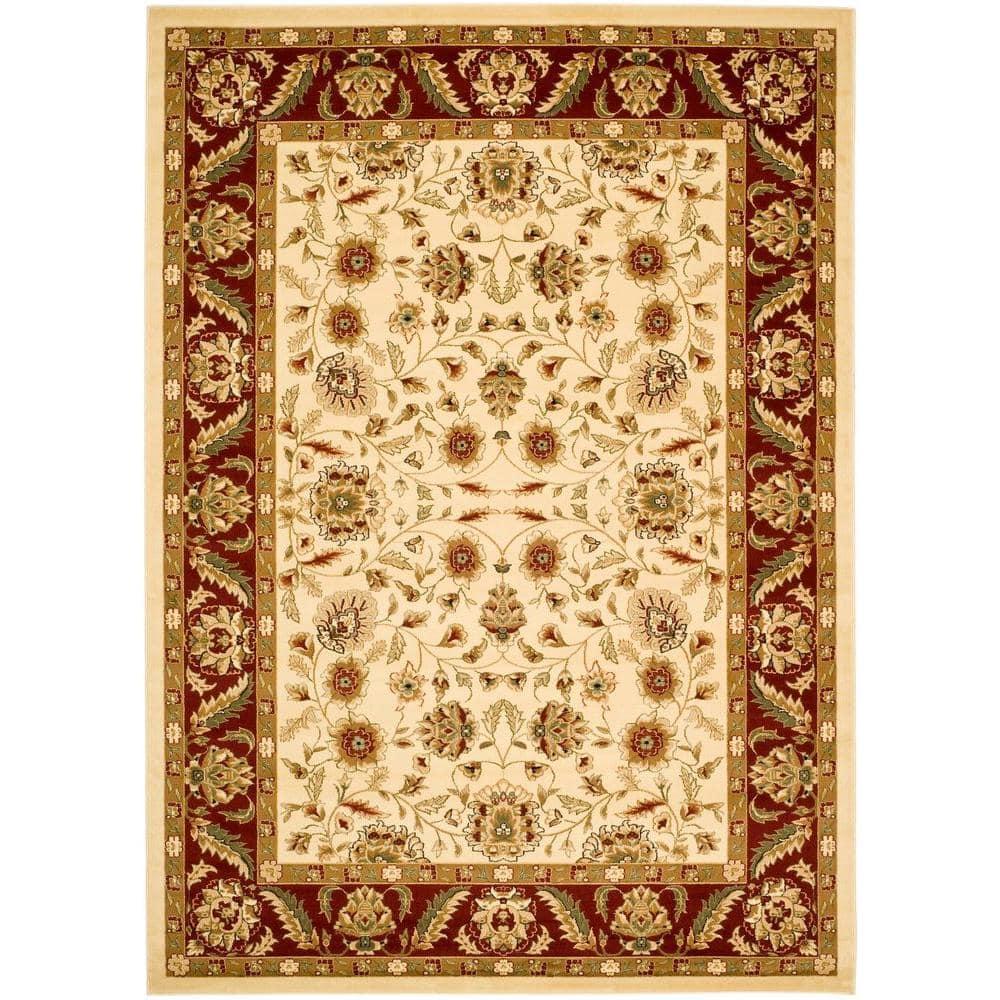 Lyndhurst LNH215 Power Loomed Area Rug - Ivory/Red - 5'3"x7'6" - Safavieh.