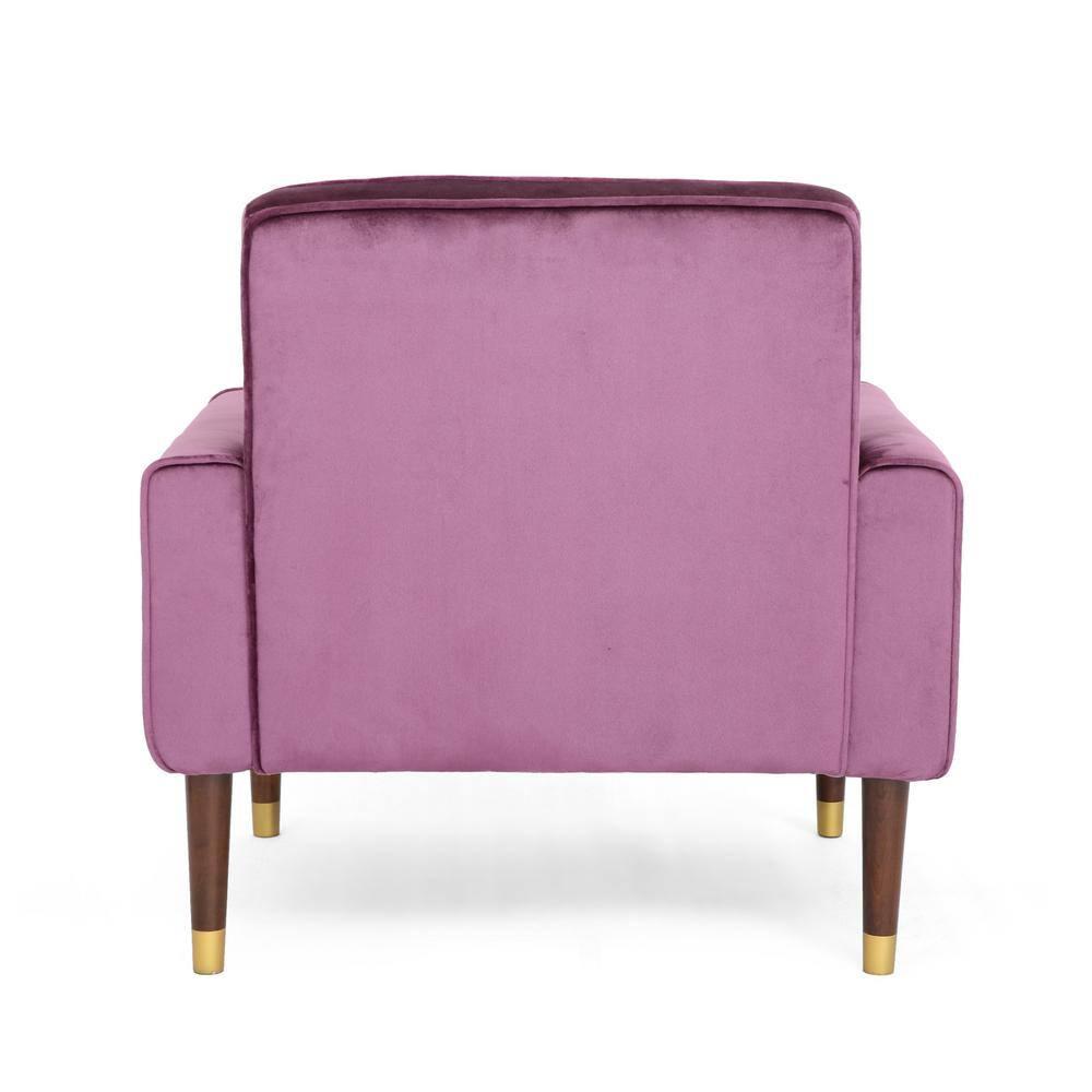 GDF Studio Chesaco Modern Glam Velvet Tufted Armchair, Raisin and Dark Espresso