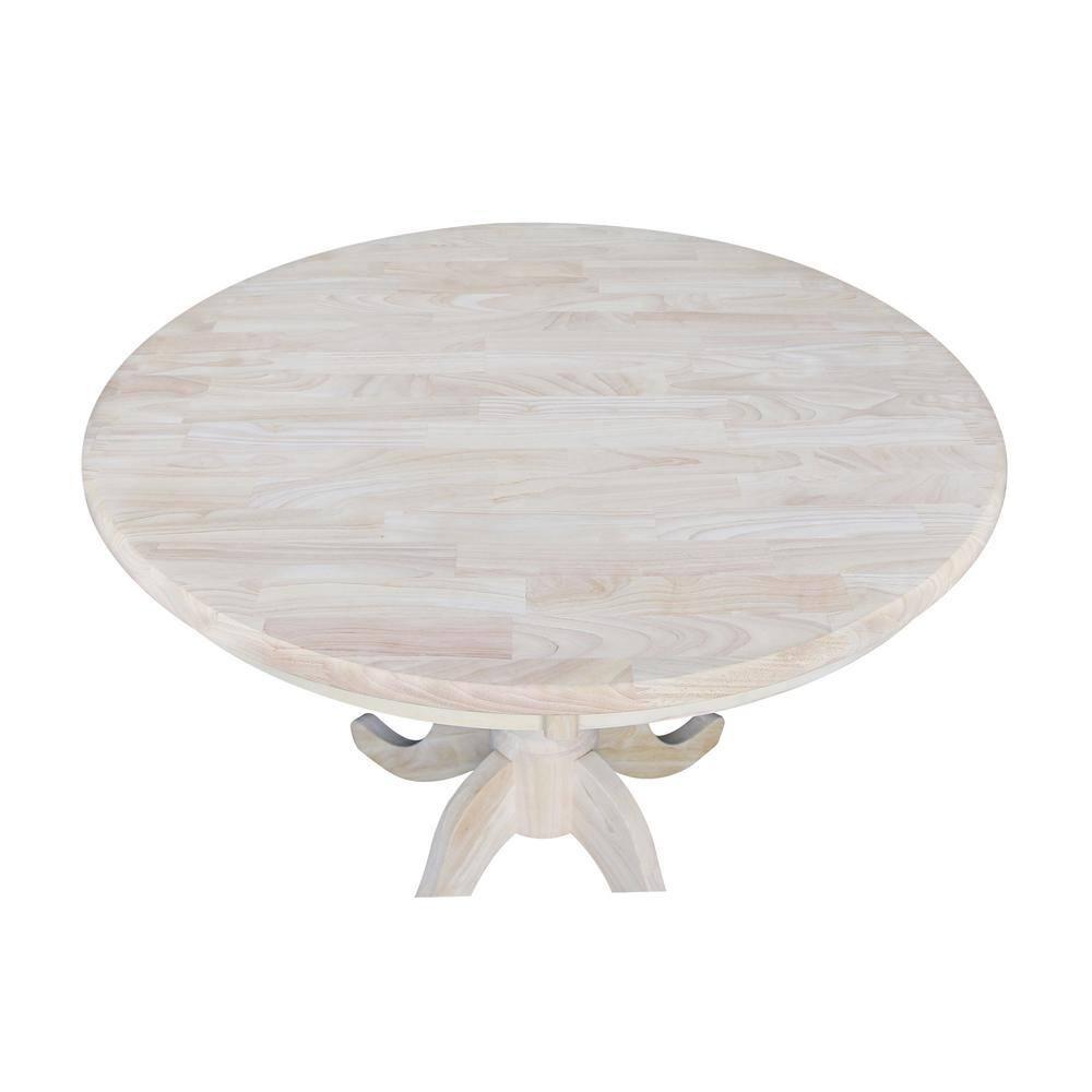 36" Round Top Pedestal Dining Table Unfinished - International Concepts