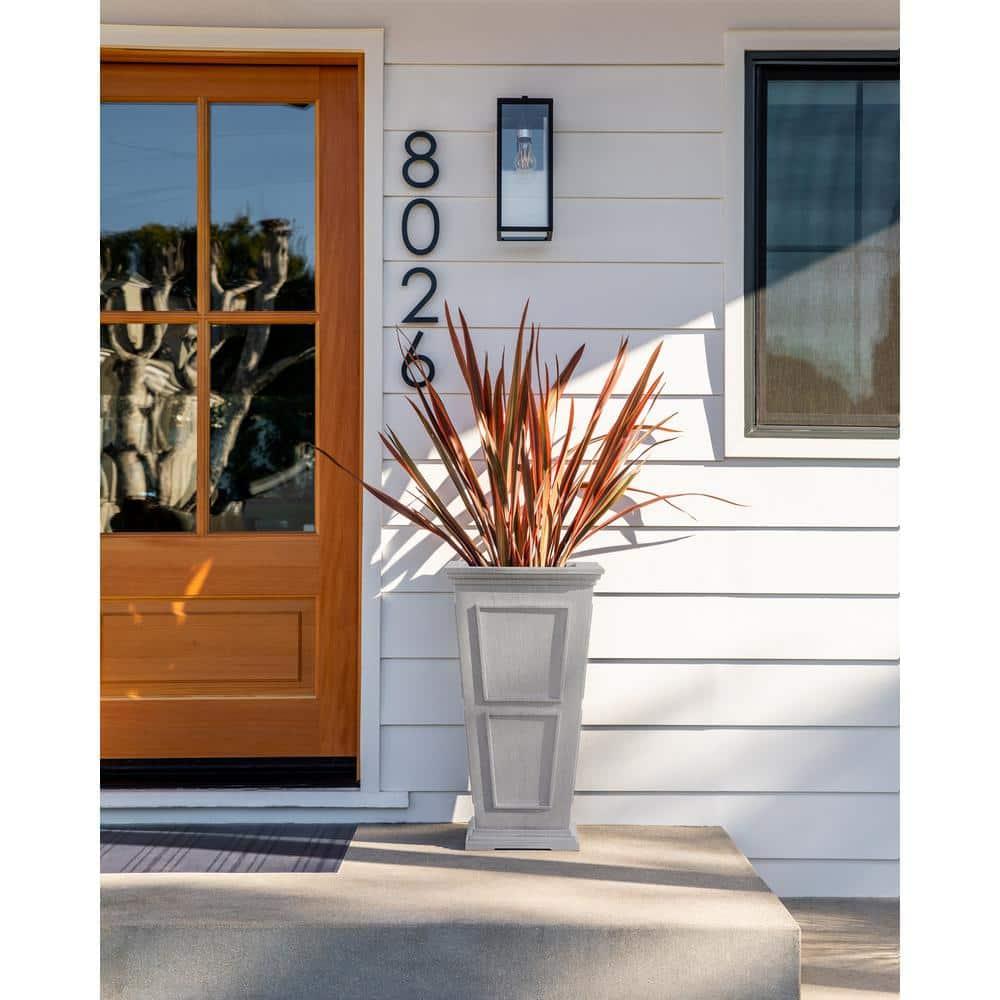 Veradek Brixton Tall 26" Plastic Planter - Gray