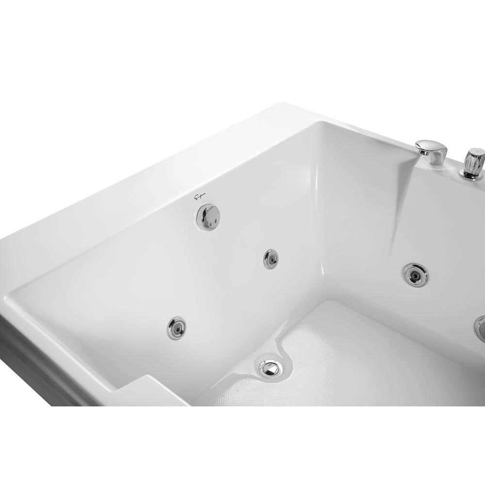 Modern 72'' x 48'' Alcove / Tile In Whirlpool Plastic / Acrylic Bathtub with Faucet