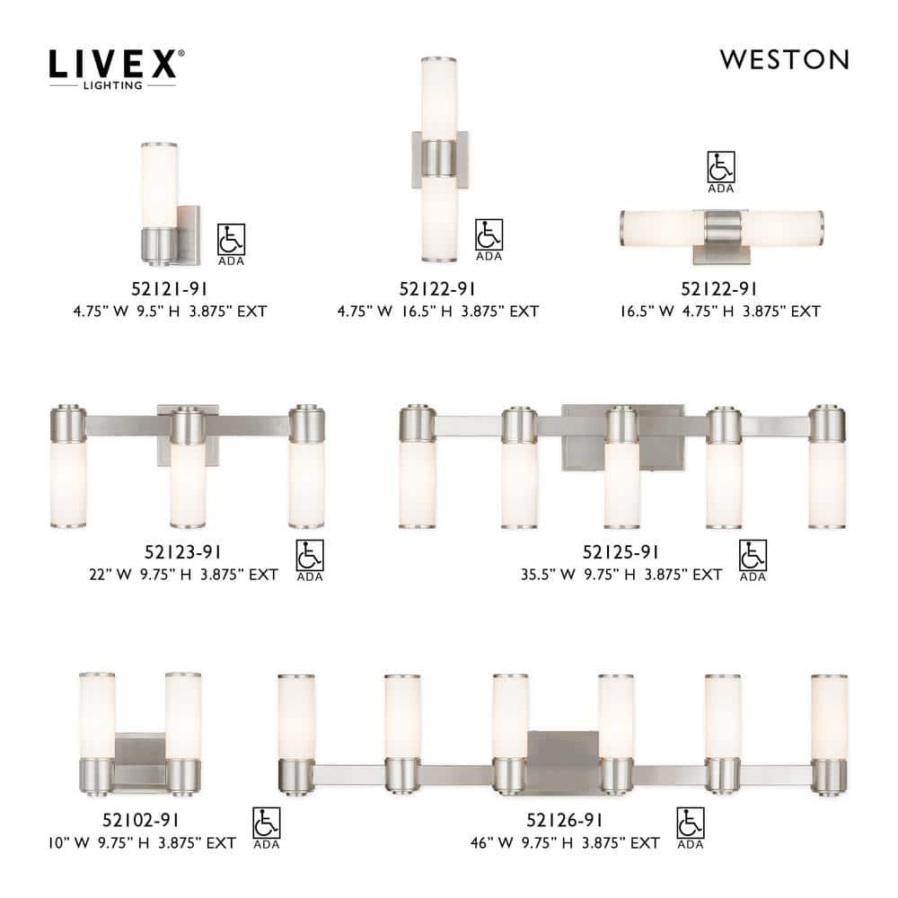 Livex Lighting Weston 3 - Light Vanity in  Brushed Nickel