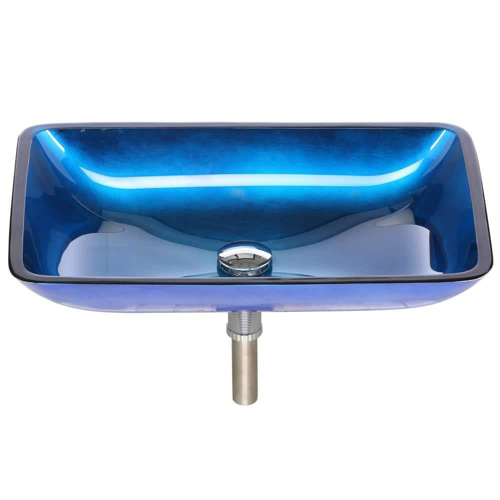 Galaxy Glass Rectangular Vessel Bathroom Sink