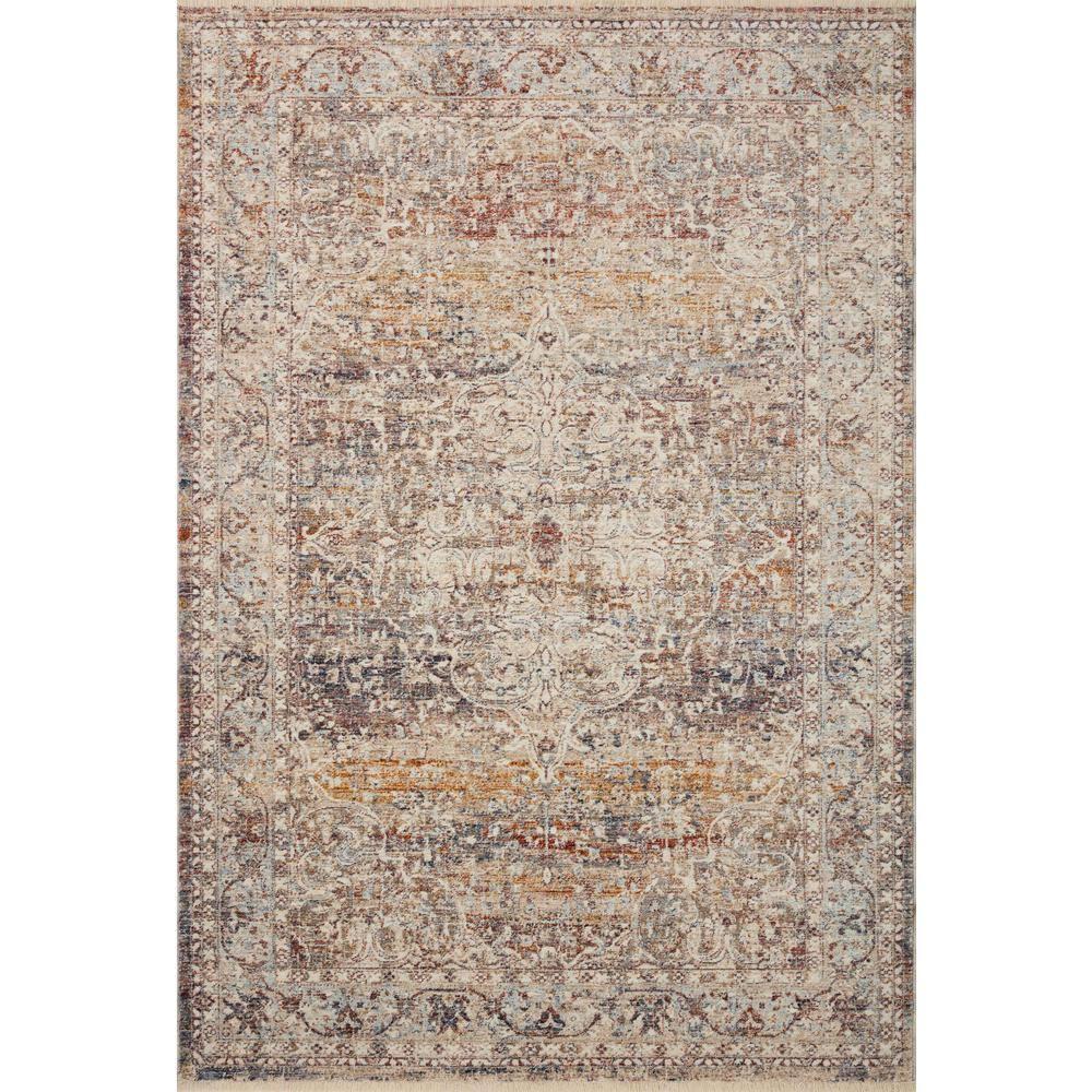 Loloi Rugs Sorrento Oriental Machine Made Power Loom Polyester Area Rug in Natural