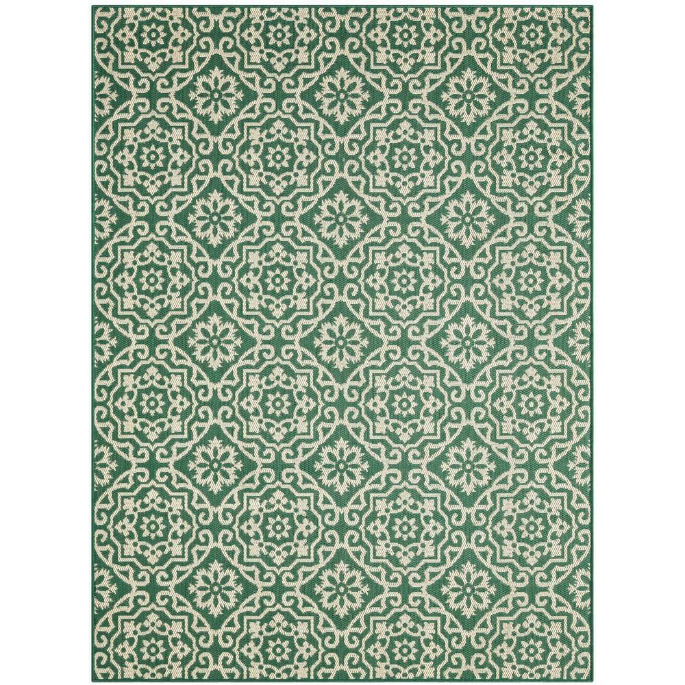 NICOLE MILLER NEW YORK Patio Country Danica Geometric Indoor/Outdoor Area Rug, Green/Beige