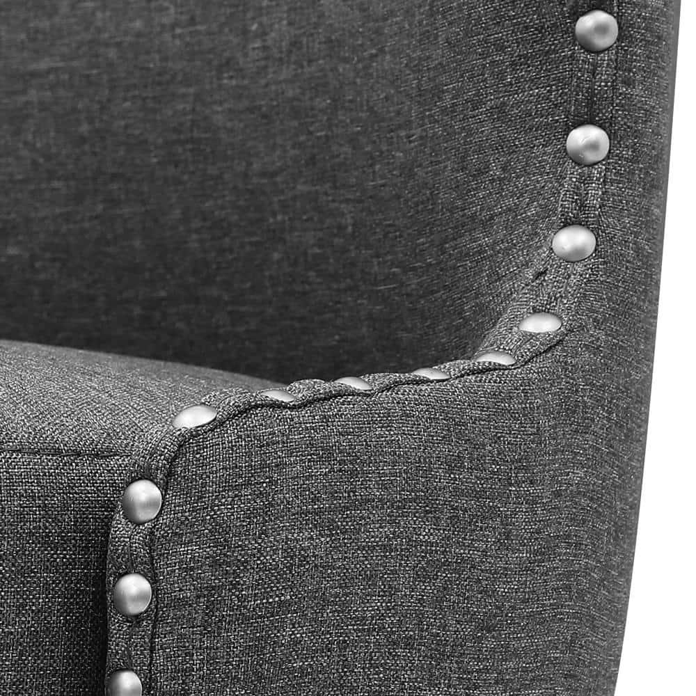 Zola 26 in. Gray Wood Frame Fabric Upholstered Swivel Bar Stool (Set of 4)