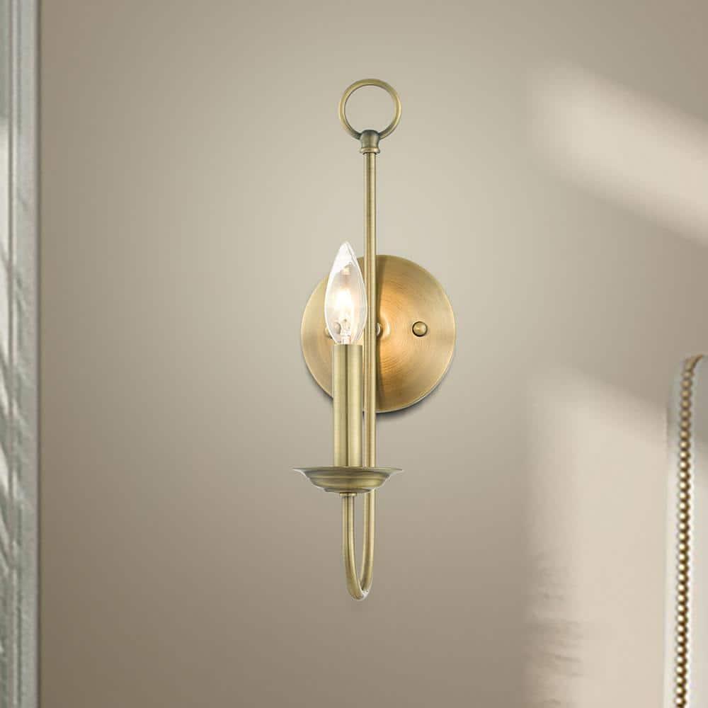 Livex Lighting Estate 1 - Light Wall Light in  Antique Brass