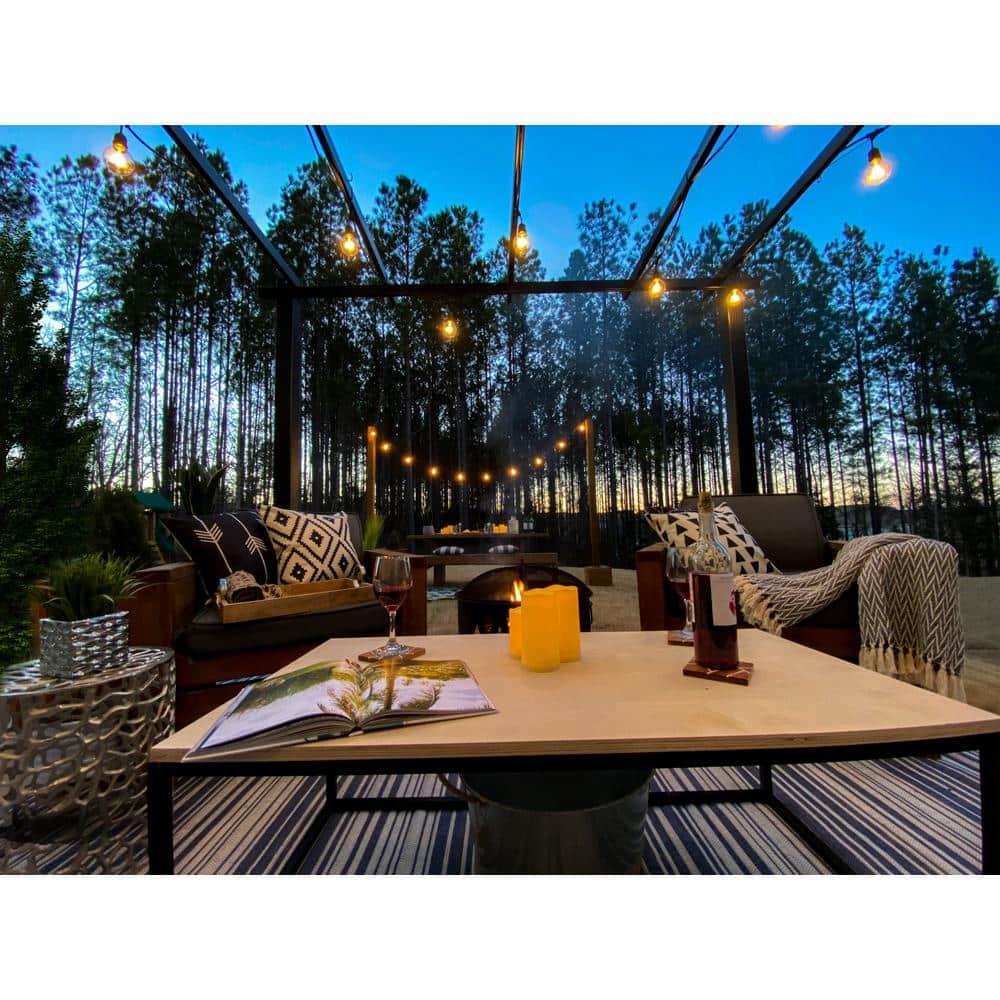 Bulbrite  14-foot Indoor/Outdoor String Light Kit with Clear Shatter Resistant Vintage Style S14 LED Light Bulbs