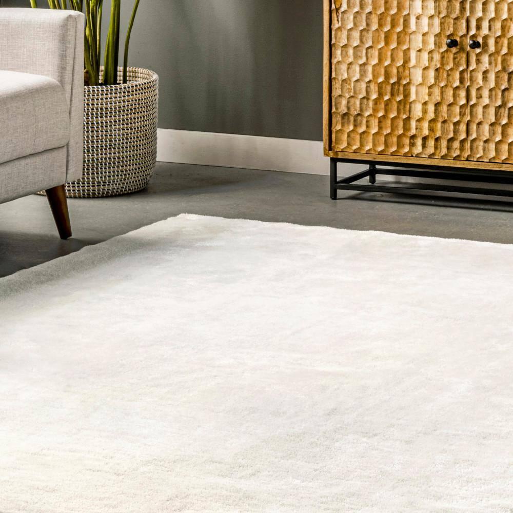 nuLOOM 2' x 3' Cozy Plush SuperiorWash Area Rug, Machine Washable, Non-Slip, Soft Fluffy Shag Carpet for Living Room Bedroom Nursery, Loni Off-white