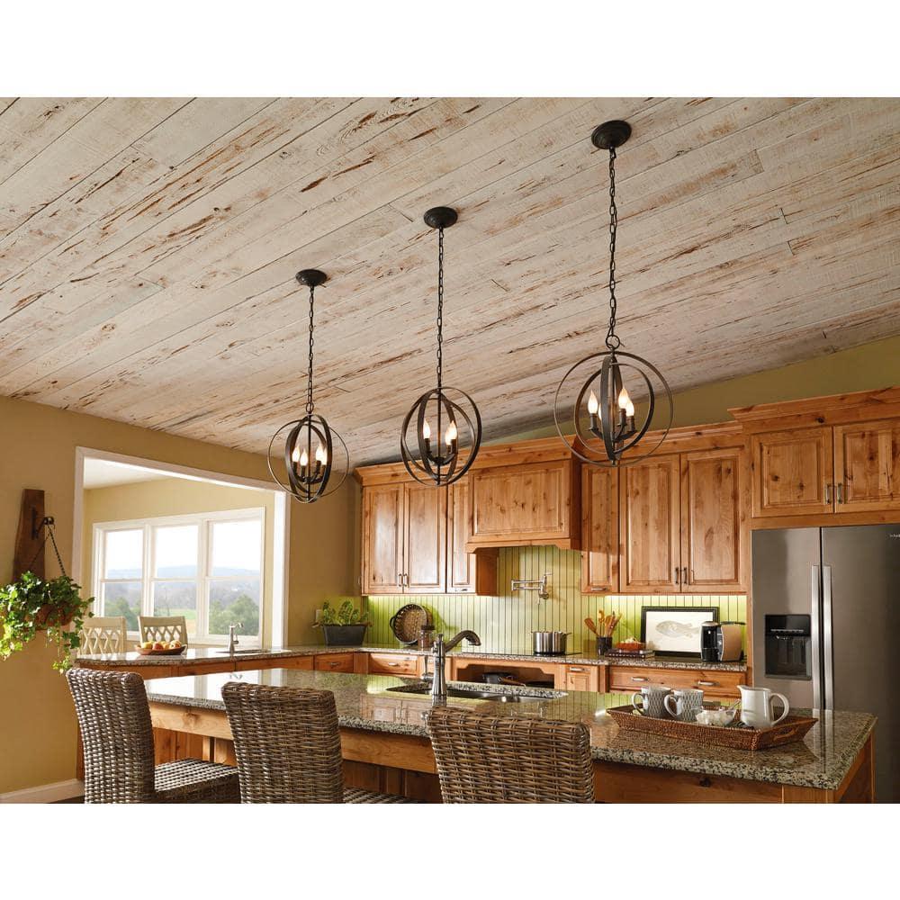 Progress Lighting Equinox 4-Light Foyer Pendant, Steel, Antique Bronze, No Shade