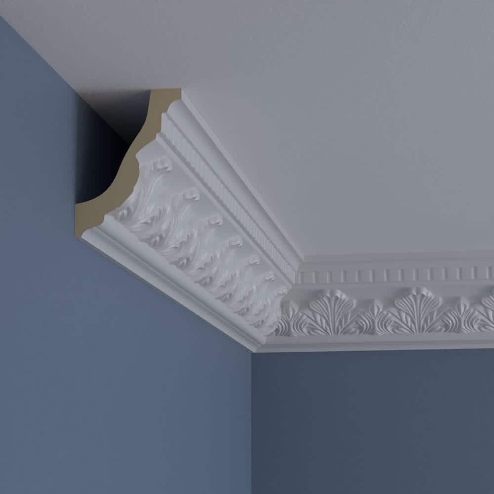 Ekena Millwork 4 1/2"H x 3 1/4"P x 5 1/2"F x 94 1/2"L Devon Crown Moulding