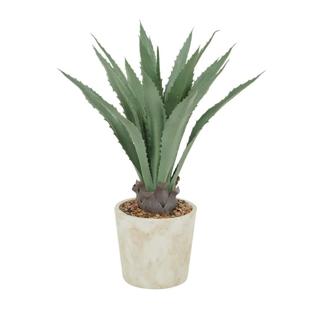 DecMode 31" Artificial Agave Plant in Realistic Leaves and Beige Ceramic Pot