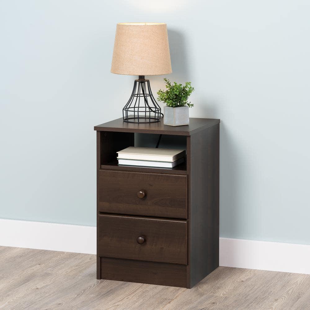 Astrid 2 Drawer Nightstand Espresso Brown - Prepac