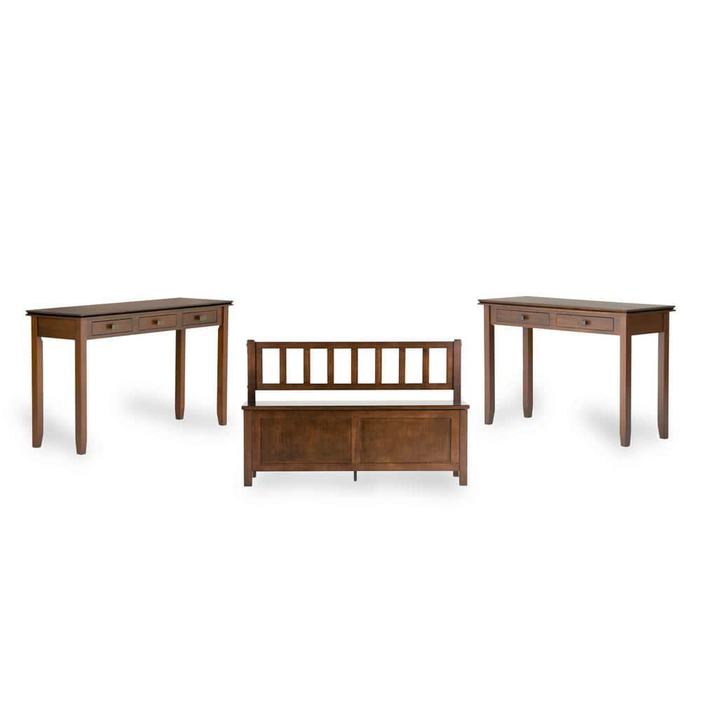 Simpli Home Artisan 46"W Solid Wood Storage Console Table with 2 Storage Drawers