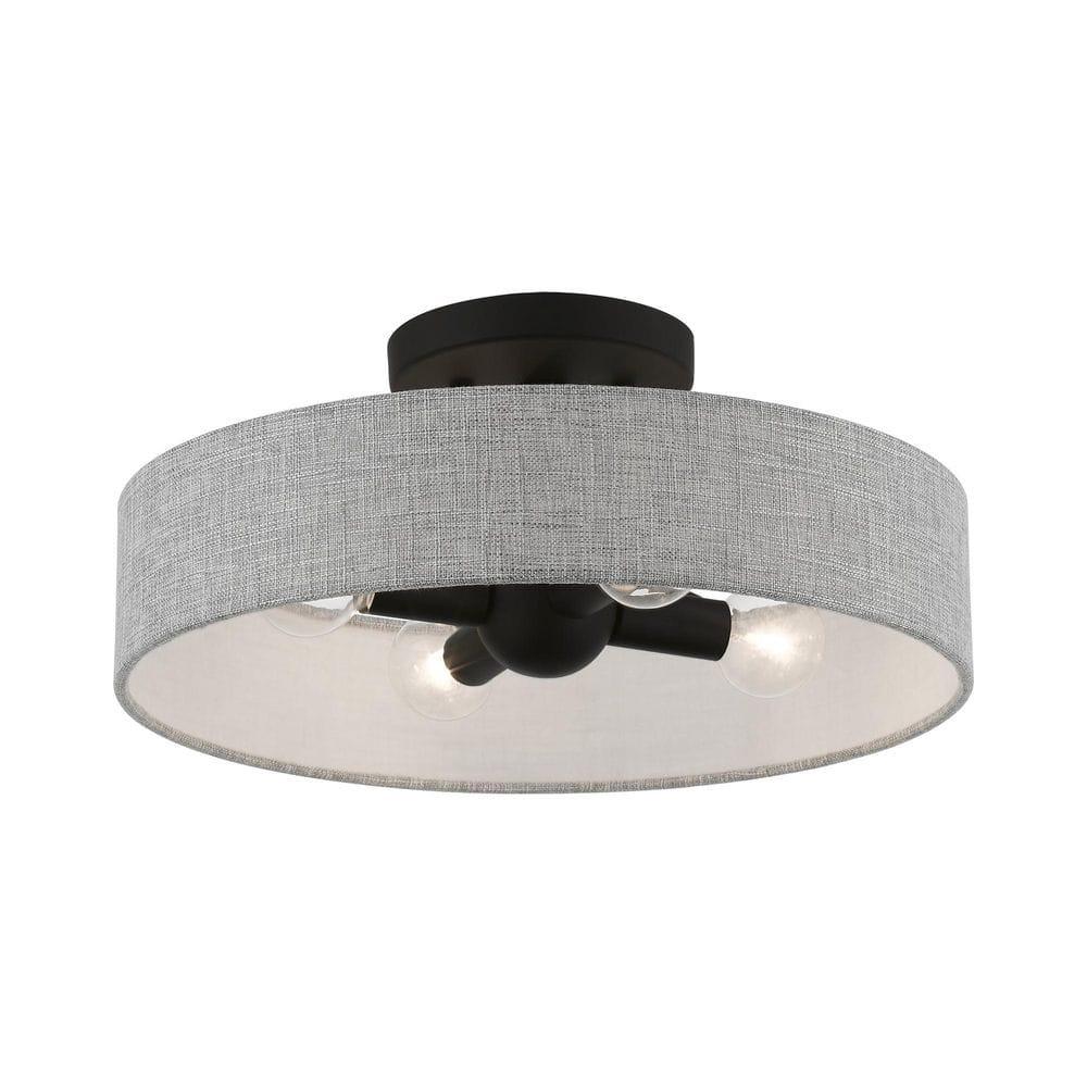 Livex Lighting Elmhurst 4 - Light Semi-Flush Mount in  Black