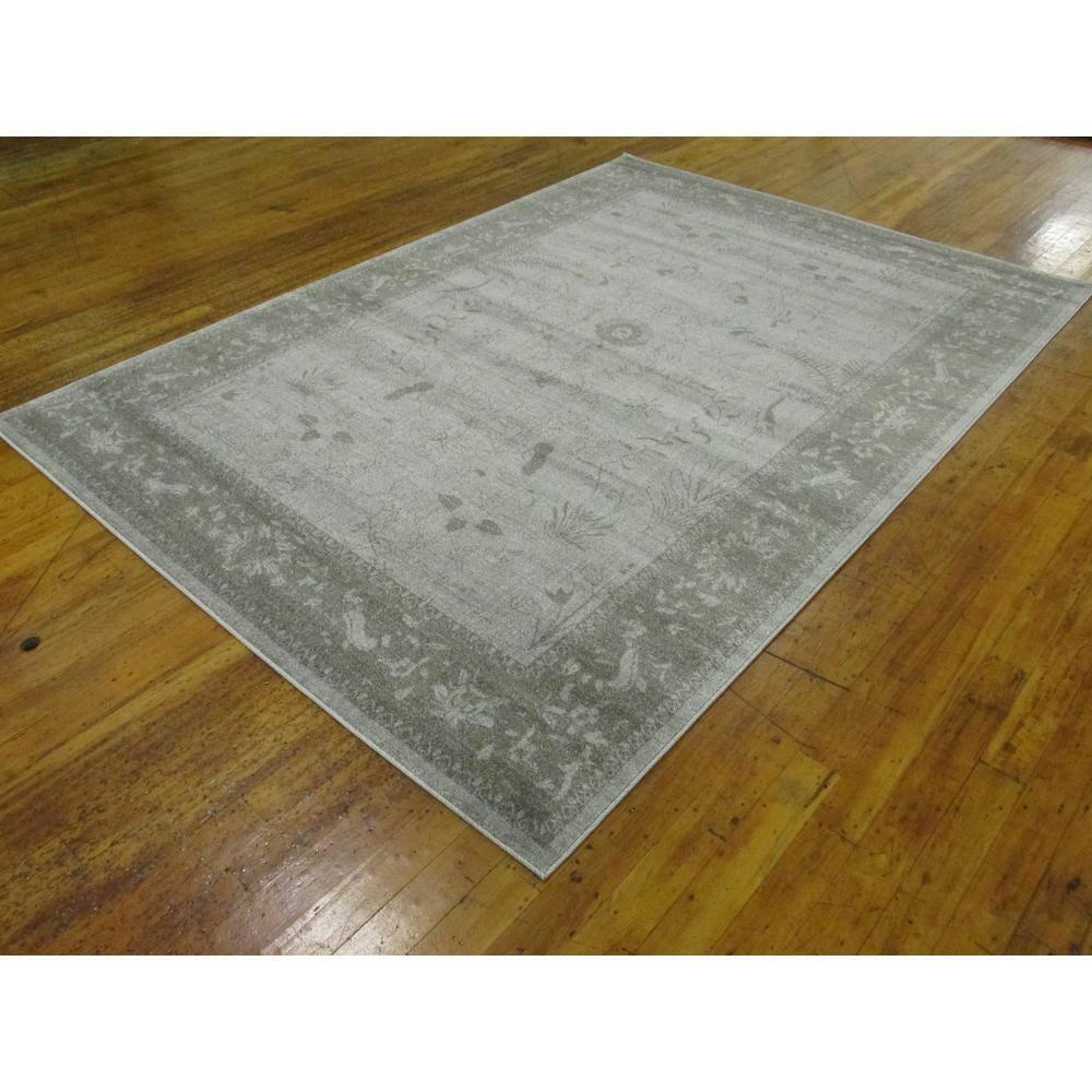 Unique Loom 7' 1 x 10' 0 Light Gray La Jolla Floral Area Rug