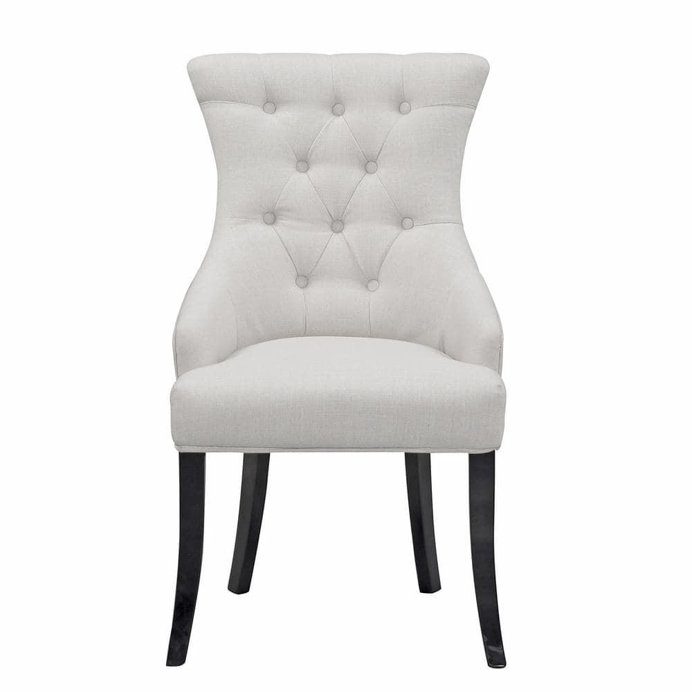 Glamour Home Alei 18.25" Modern Fabric Dining Chairs in Beige (Set of 2)