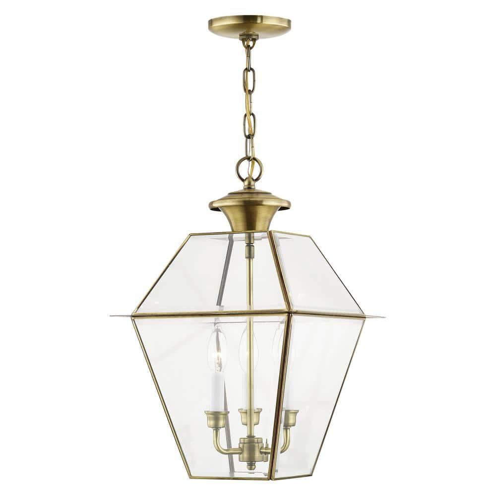 Livex Lighting Westover 3 - Light Pendant in  Antique Brass