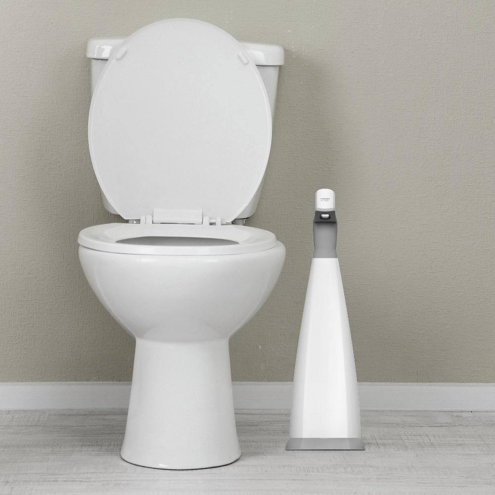 Unger No-Drip Toilet Brush Set  Flexible Neck Toilet Brush with Portable Caddy Holder, Discreet Bathroom Cleaning Brush, Toilet Scrubber, Toilet Bowl Cleaner Brush, Bathroom Cleaning Supplies