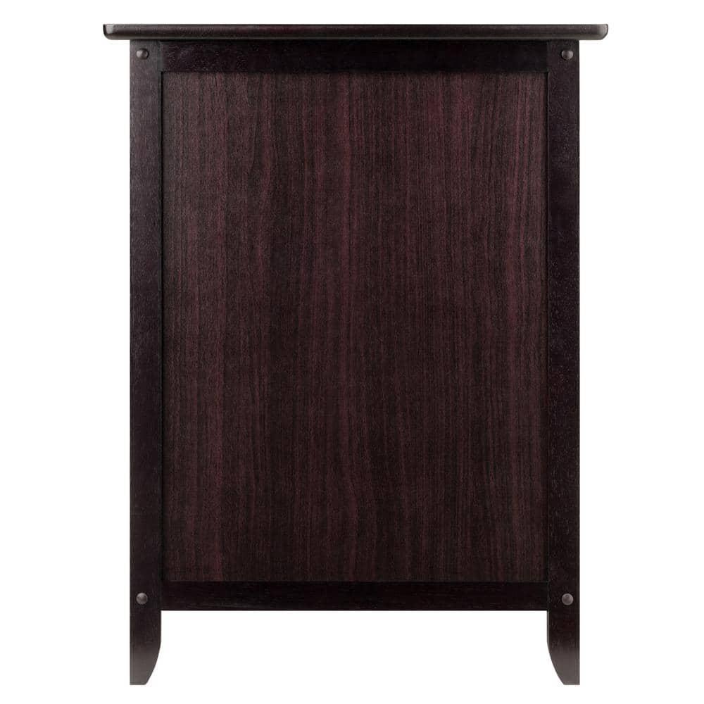 Eugene Nightstand - Espresso - Winsome: Wood Composite Bedside Cabinet with Storage