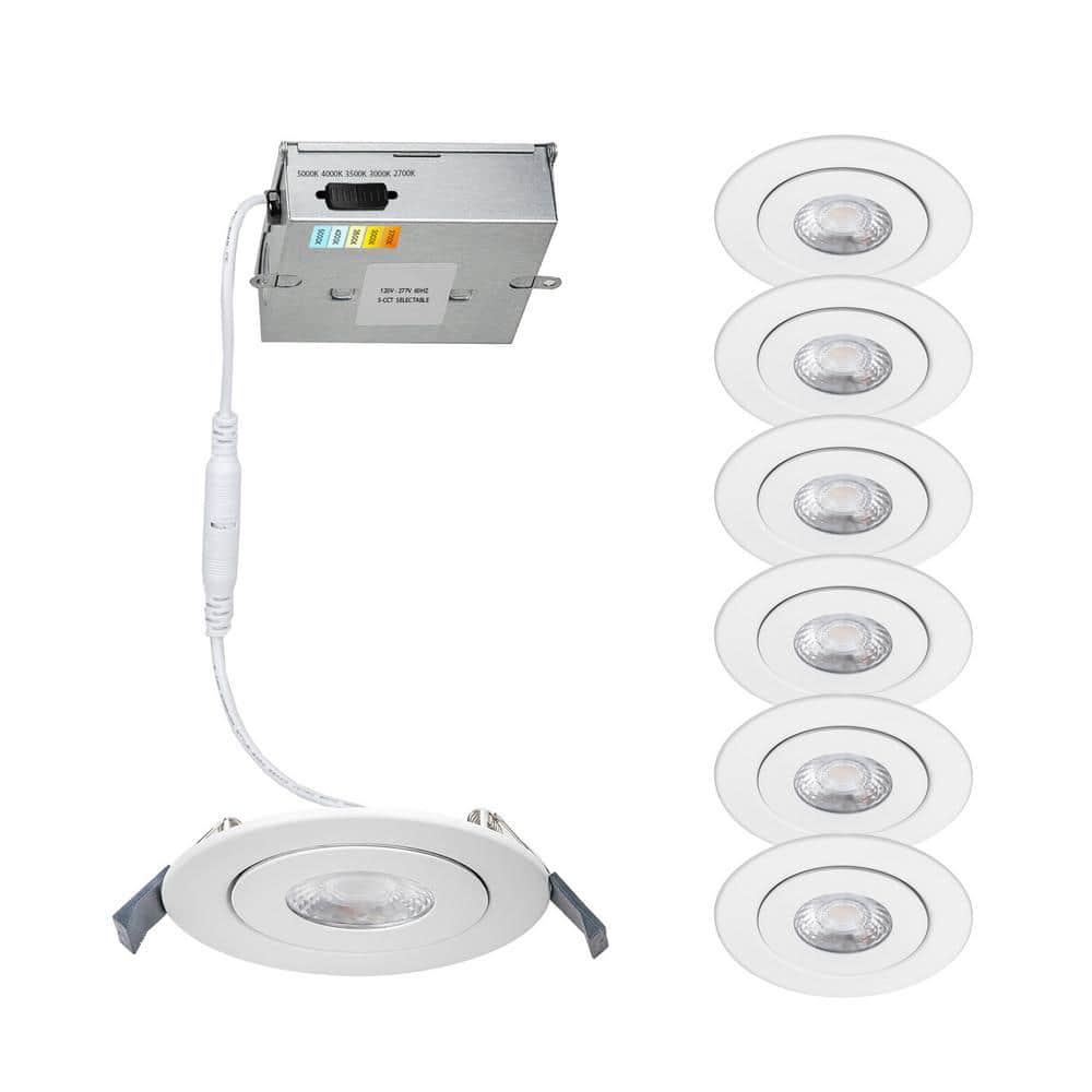Lotos 4.75'' Selectable Color Temperature Dimmable Air-Tight IC Rated LED Canless Recessed Lighting Kit