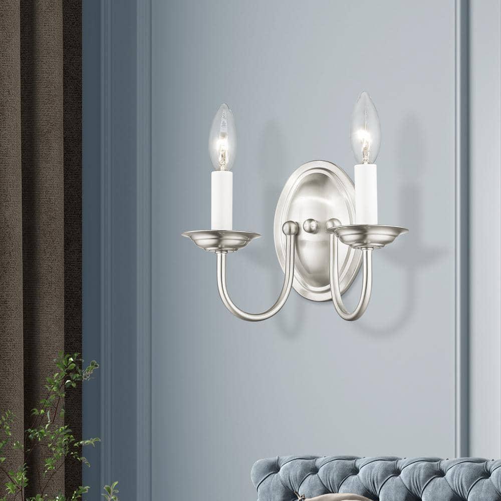Livex Lighting Home Basics 2 - Light Wall Light in  Brushed Nickel