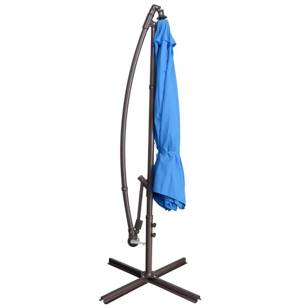 Cantilever Umbrella - 10FT Offset Outdoor Patio Umbrella with Tilt, Blue