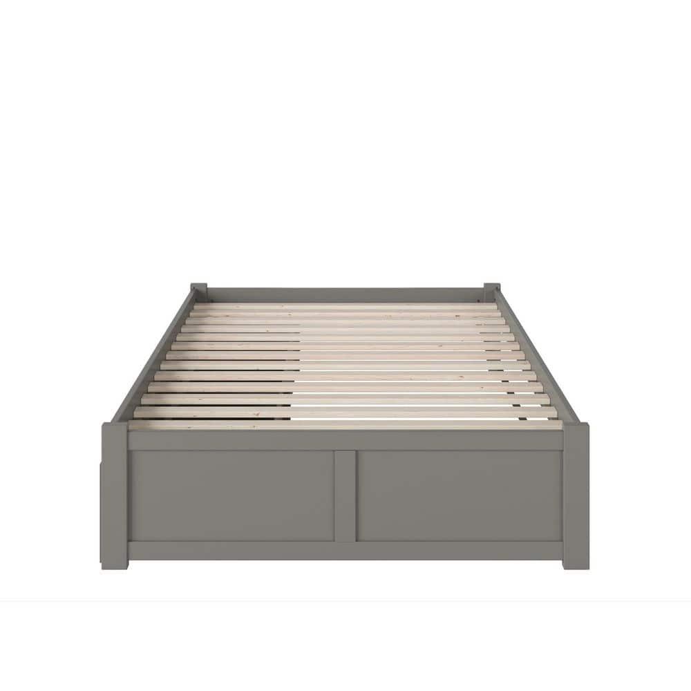 Concord Platform Bed with Flat Panel Foot Board and 2 Urban Bed Drawers, Multiple Colors, Multiple Sizes