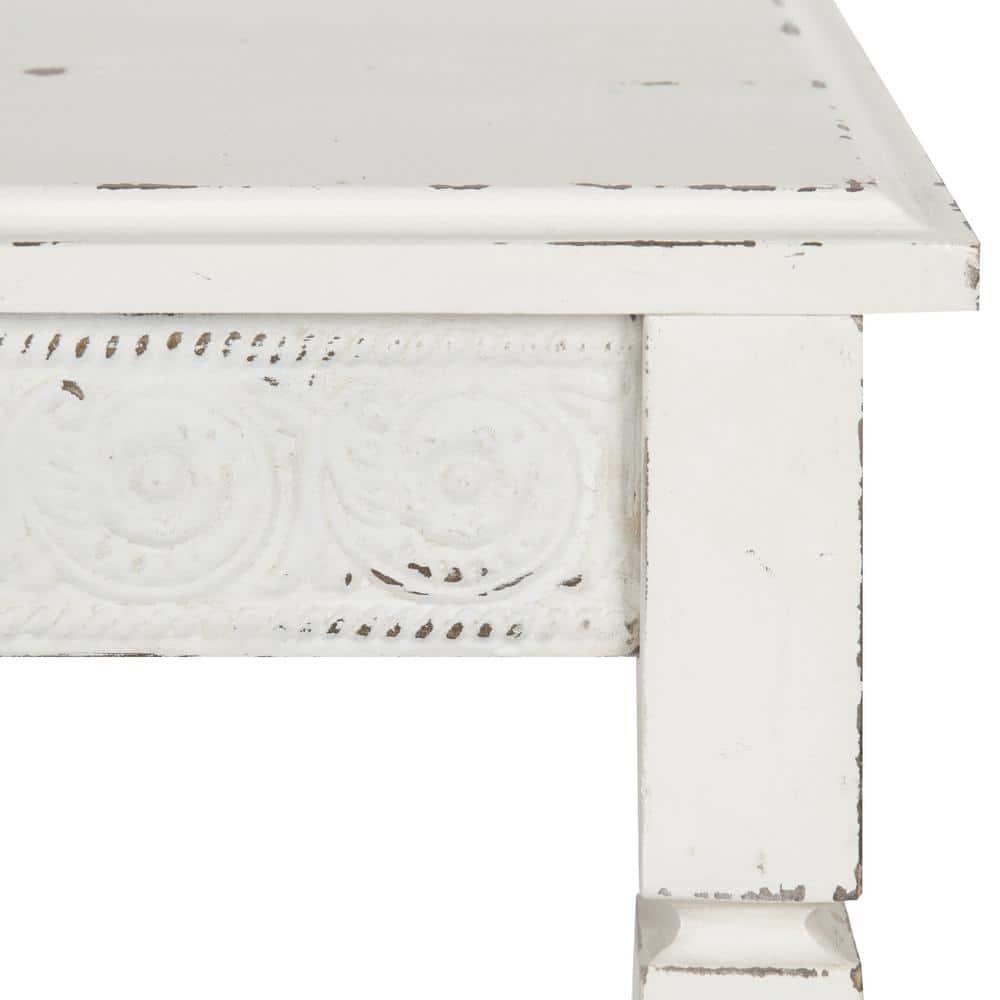 Kate and Laurel Idabelle Rectangle Wood Side Table, 13.5x22x27.75, White
