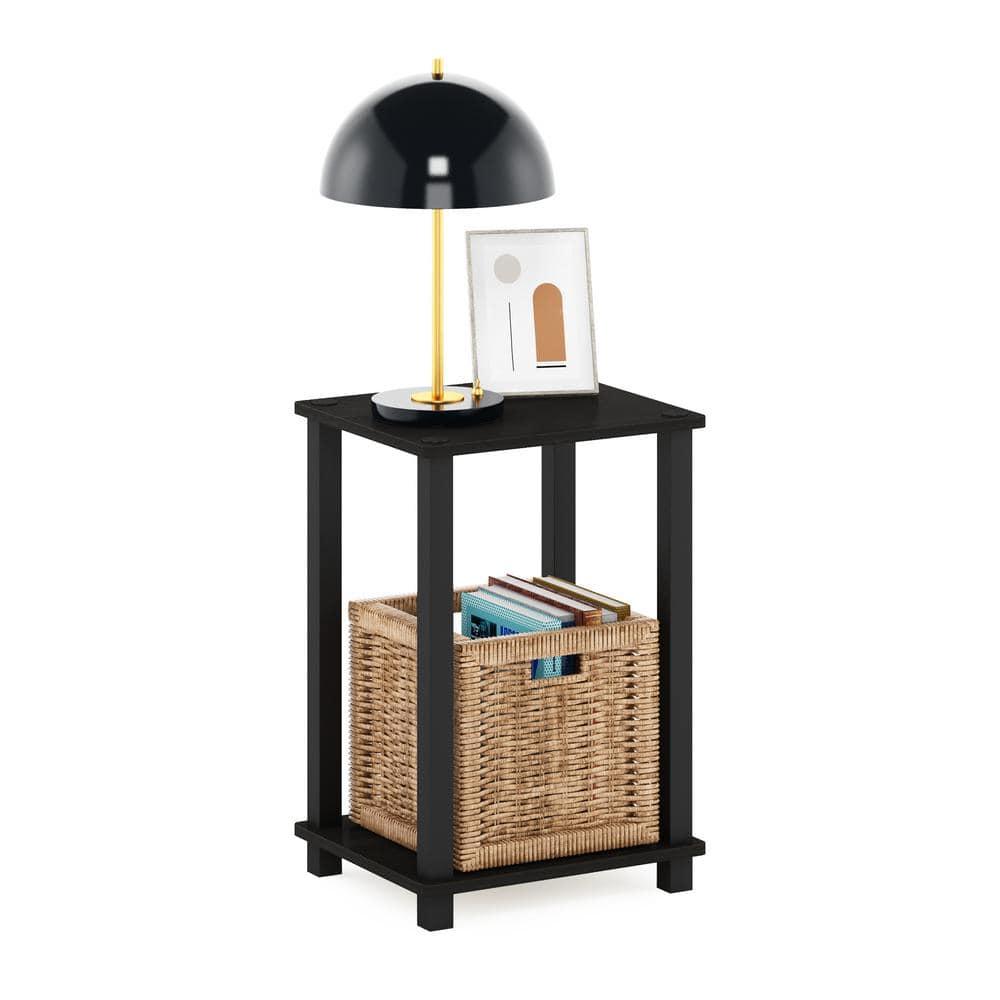 Furinno Simplistic End Table, Small, Espresso/Black