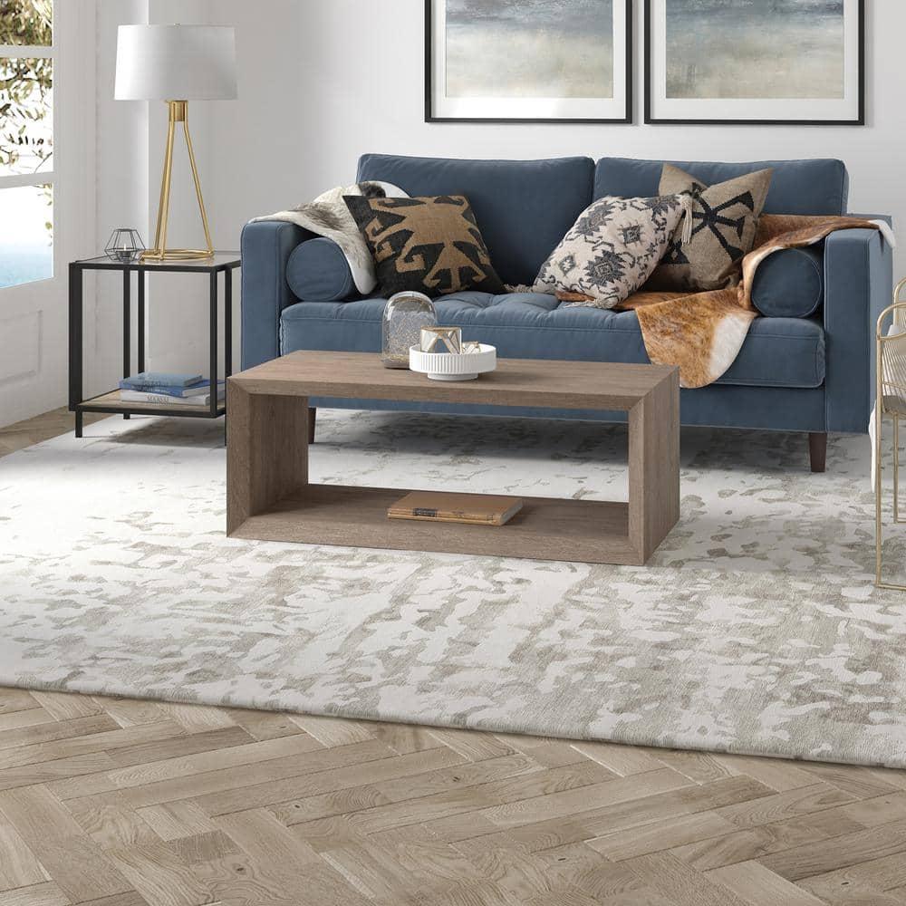 Foxtrot Faux Wood Coffee Table With Shelf