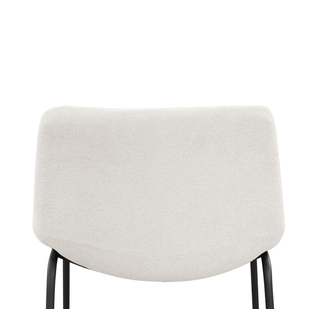 Furniture of America Perri Modern Chenille Counter Height Dining Chairs, White (Set of 2)