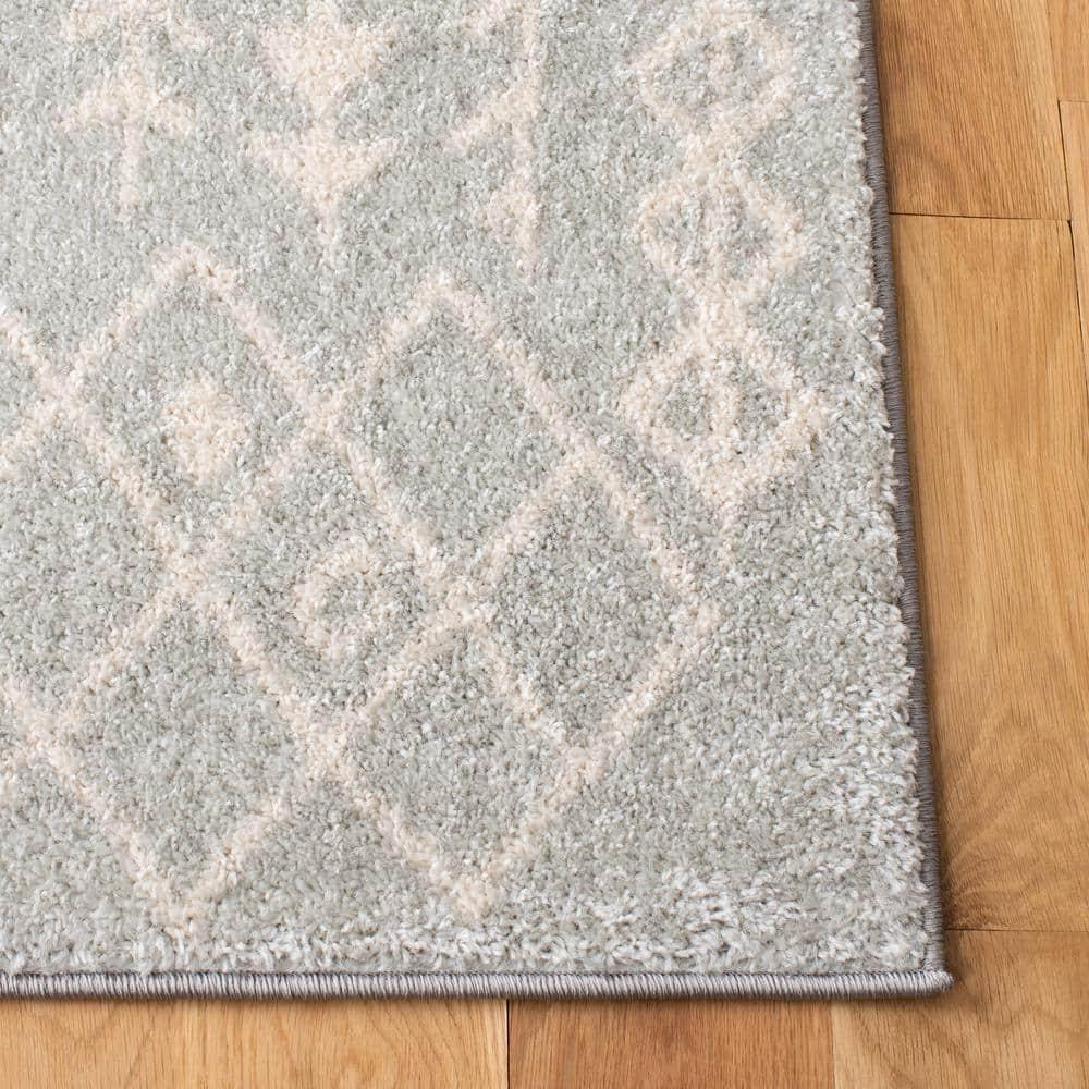 SAFAVIEH Tulum Goddard Moroccan Geometric Area Rug, 9' x 12', Light Grey/Ivory