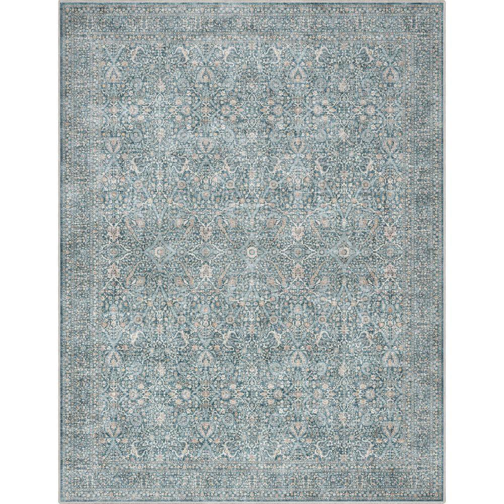 Well Woven Asha Lilith Vintage Oriental Blue Red 7'7" x 9'10" Area Rug