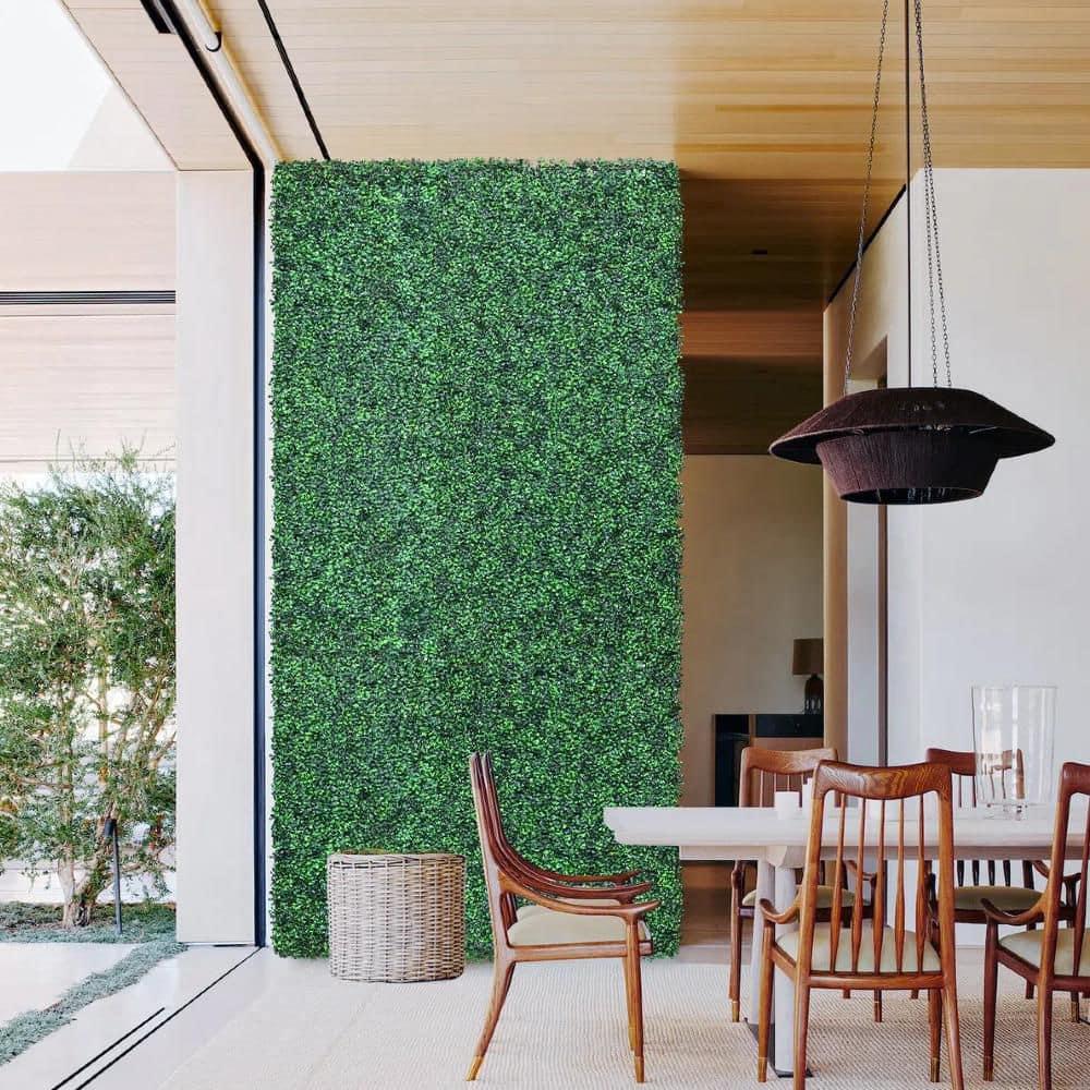 Grass Wall Panels 12 Pcs 10"x 10" Grass Wall Backdrop Panels Artificial Boxwood Greenery Wall Backdrop Privacy Hedge UV Protected for Indoor Outdoor Garden Backyard Party