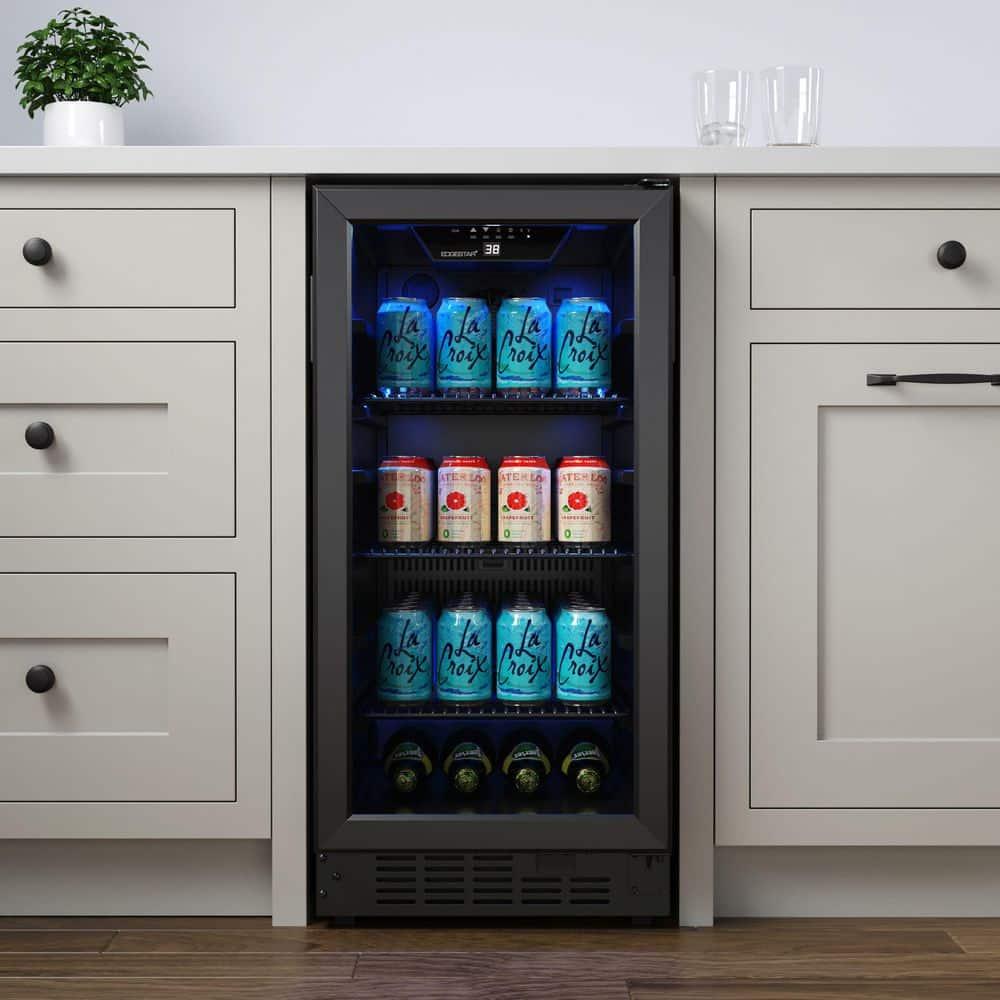 EdgeStar BBR901BL 15 Inch Wide 80 Can Built-In Beverage Center with Slim Design