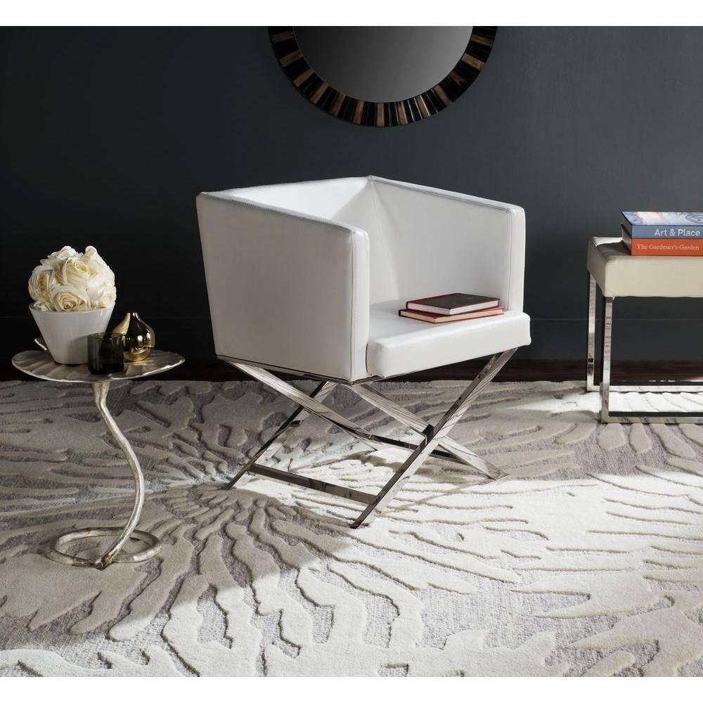 Celine Chair - FOX2033 - White/Chrome - Safavieh
